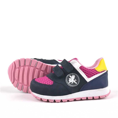 Rakerplus Hakiki Deri Lacivert Cırtlı Kız Bebek Spor Ayakkabı