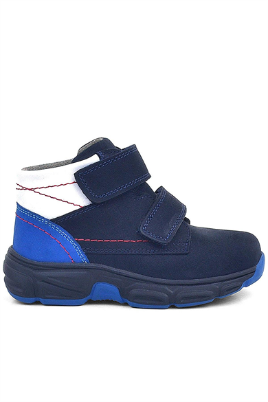 Rakerplus Hakiki Deri Lacivert Cırtlı Kürklü Çocuk Spor Bot