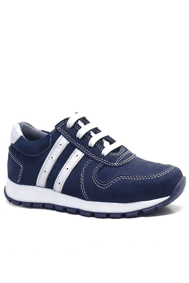 Rakerplus Hakiki Deri Lacivert Fermuarlı Erkek Çocuk Spor Okul Ayakkabı