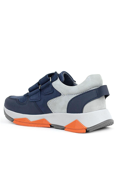 Rakerplus Hakiki Deri Lacivert Gri Çocuk Sneakers Spor Ayakkabı