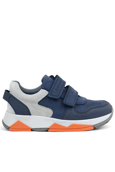 Rakerplus Hakiki Deri Lacivert Gri Çocuk Sneakers Spor Ayakkabı