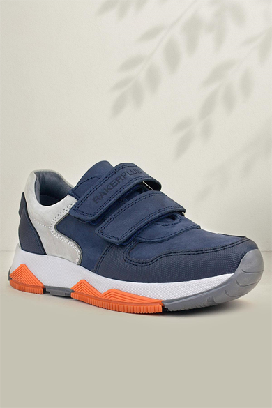Rakerplus Hakiki Deri Lacivert Gri Çocuk Sneakers Spor Ayakkabı