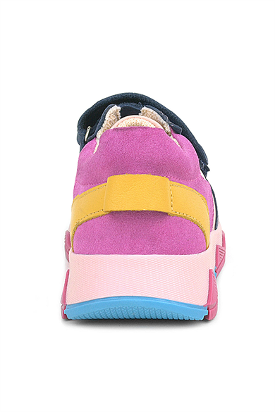 Rakerplus Hakiki Deri Lacivert Pembe Çocuk Sneakers Spor Ayakkabı