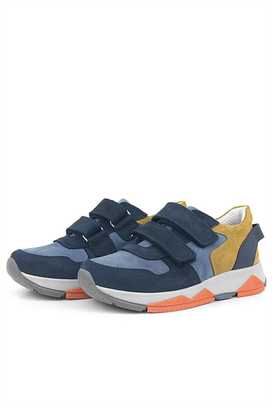 Rakerplus Hakiki Deri Lacivert Taba Çocuk Sneakers Spor Ayakkabı