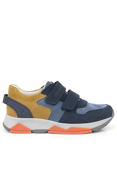 Rakerplus Hakiki Deri Lacivert Taba Çocuk Sneakers Spor Ayakkabı