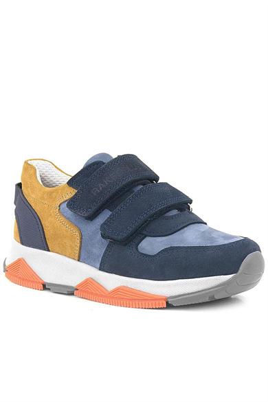 Rakerplus Hakiki Deri Lacivert Taba Çocuk Sneakers Spor Ayakkabı