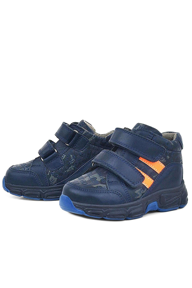 Rakerplus Hakiki Deri Lacivert Turuncu Bebek Spor Bot Ayakkabı