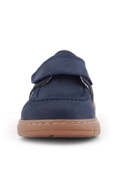 Rakerplus Hakiki Deri Lacivert Yeşil Cırt Cırtlı Bebek Bot