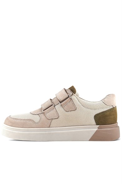 Rakerplus Hakiki Deri Nubuk Çift Cırtlı Çocuk Sneaker Spor Ayakkabı