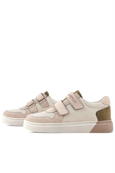 Rakerplus Hakiki Deri Nubuk Çift Cırtlı Çocuk Sneaker Spor Ayakkabı