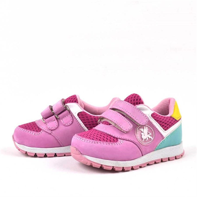 Rakerplus Hakiki Deri Pembe Cırtlı Kız Bebek Spor Ayakkabı