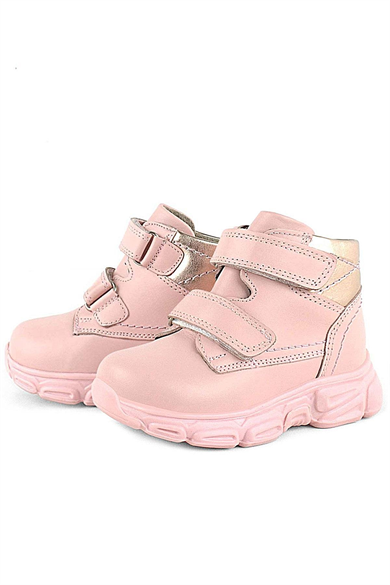 Rakerplus Hakiki Deri Pembe Cırtlı Kız Bebek Bot