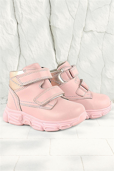 Rakerplus Hakiki Deri Pembe Cırtlı Kız Bebek Bot