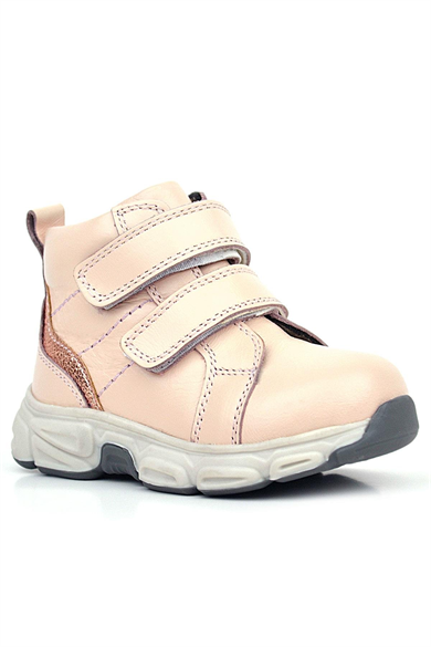 Rakerplus Hakiki Deri Pembe Cırtlı Spor Kız Bebek Bot