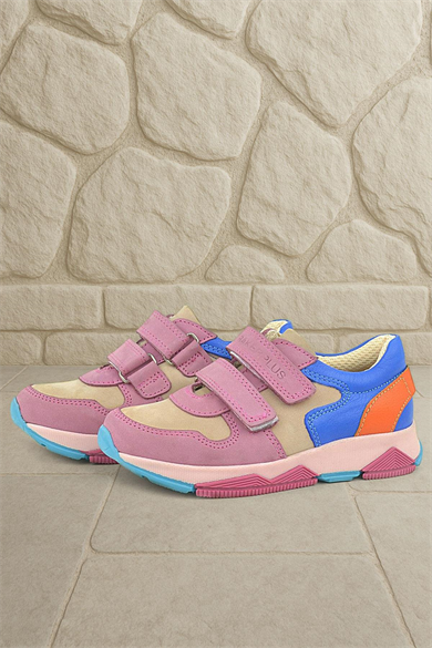 Rakerplus Hakiki Deri Pembe Çocuk Sneakers Spor Ayakkabı