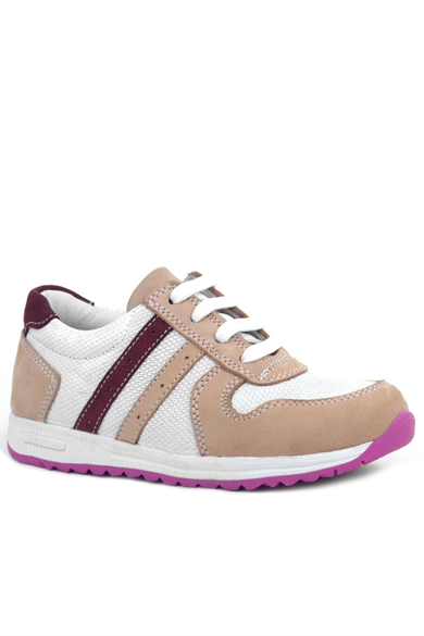 Rakerplus Hakiki Deri Pembe Fuşya Tabanlı Kız Çocuk Günlük Spor Ayakkabı