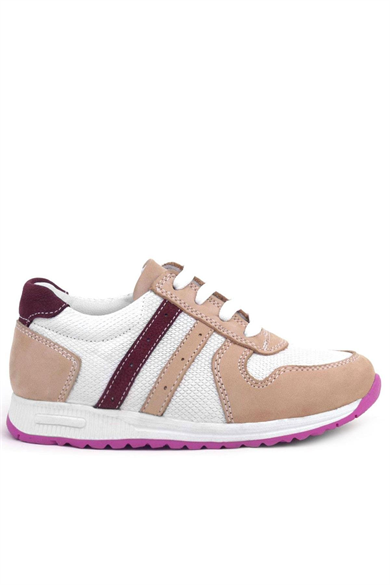 Rakerplus Hakiki Deri Pembe Fuşya Tabanlı Kız Çocuk Günlük Spor Ayakkabı