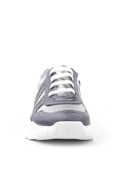 Rakerplus Hakiki Deri Platin Pembe Parlak Taşlı Kız Çocuk Sneakers Ayakkabı