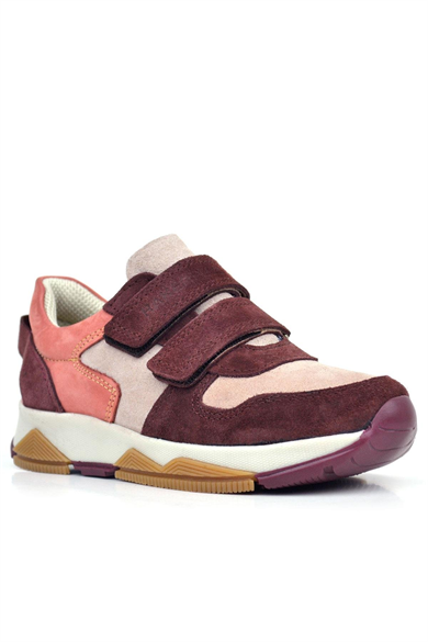 Rakerplus Hakiki Deri Pudra Bordo Çocuk Sneakers Spor Ayakkabı
