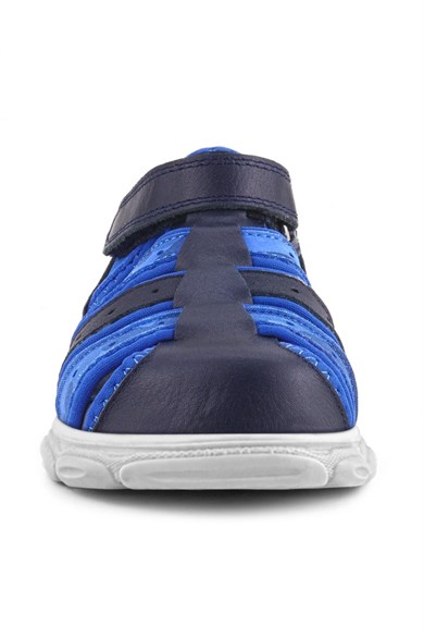 Rakerplus Hakiki Deri Saks Mavi Cırt Cırtlı Erkek Çocuk Sandalet