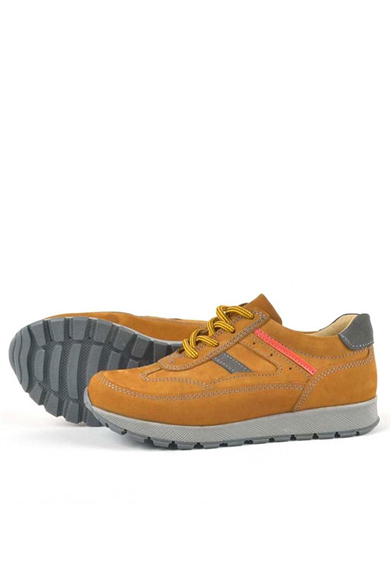 Rakerplus Hakiki Deri Sarı Bağcıklı Erkek Çocuk Spor Okul Ayakkabı