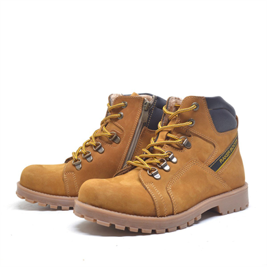 Rakerplus Hakiki Deri Sarı Bağcıklı Kürklü Postal