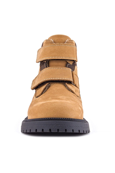 Rakerplus Hakiki Deri Sarı Cırt Cırtlı Kışlık Çocuk Bot