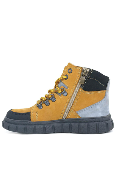 Rakerplus Hakiki Deri Sarı Fermuarlı Erkek Çocuk Bot