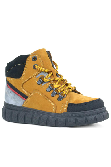 Rakerplus Hakiki Deri Sarı Fermuarlı Erkek Çocuk Bot