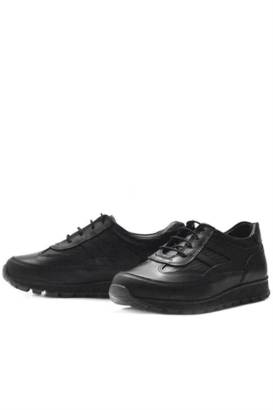 Rakerplus Hakiki Deri Siyah Bağcıklı Erkek Genç Spor Okul Ayakkabı