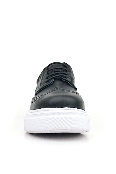 Rakerplus Hakiki Deri Siyah Beyaz Taban Oxford Çocuk Klasik Ayakkabı