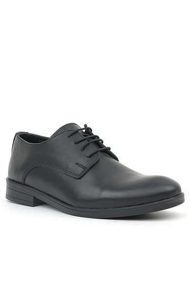 Rakerplus Hakiki Deri Siyah Cilt Bağcıklı Oxford Çocuk Ayakkabı