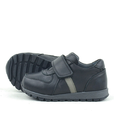 Rakerplus Hakiki Deri Siyah Cırtlı Bebek Spor Ayakkabı