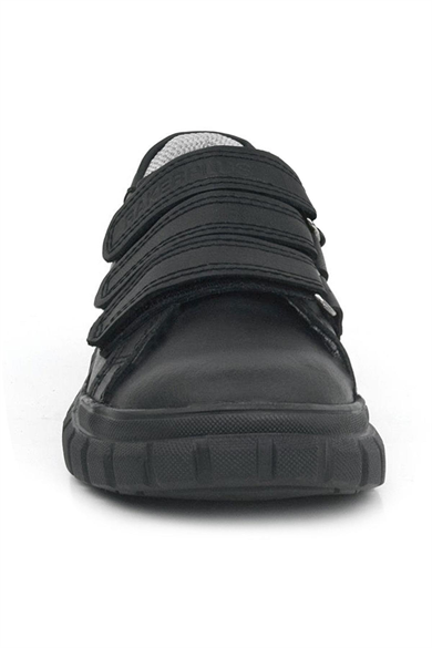 Rakerplus Hakiki Deri Siyah Cırtlı Çocuk Günlük Spor Okul Ayakkabı