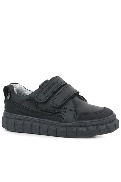 Rakerplus Hakiki Deri Siyah Cırtlı Günlük Spor Çocuk Okul Ayakkabı