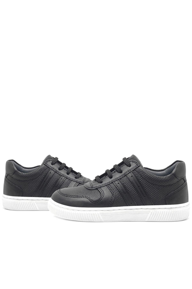 Rakerplus Hakiki Deri Siyah Erkek Çocuk Spor Okul Ayakkabı