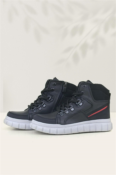 Rakerplus Hakiki Deri Siyah Fermuarlı Erkek Çocuk Bot