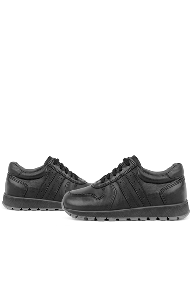 Rakerplus Hakiki Deri Siyah Fermuarlı Erkek Çocuk Spor Okul Ayakkabı