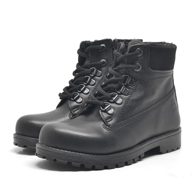 Rakerplus Hakiki Deri Siyah Fermuarlı Kışlık Çocuk Bot