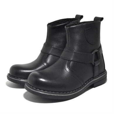 Rakerplus Hakiki Deri Siyah Fermuarlı Kürklü Çocuk Botu