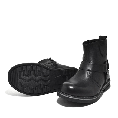 Rakerplus Hakiki Deri Siyah Fermuarlı Kürklü Çocuk Botu