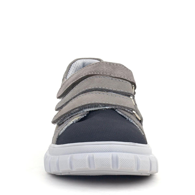 Rakerplus Hakiki Deri Siyah Gri Cırtlı Çocuk Günlük Spor Okul Ayakkabı