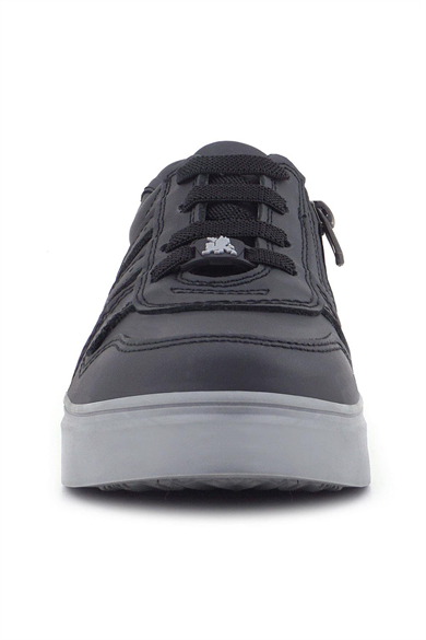 Rakerplus Hakiki Deri Siyah Gri Tabanlı Günlük Erkek Çocuk Okul Ayakkabısı