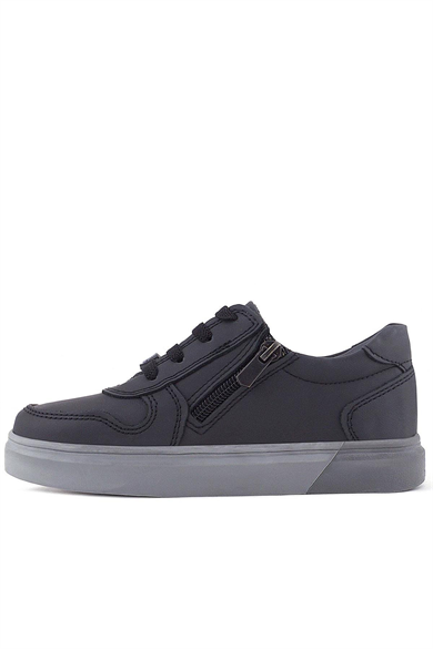 Rakerplus Hakiki Deri Siyah Gri Tabanlı Günlük Erkek Çocuk Okul Ayakkabısı