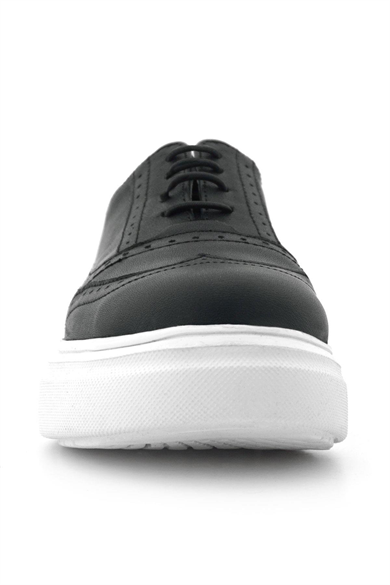 Rakerplus Hakiki Deri Siyah Hafif Taban Çocuk Oxford Klasik Ayakkabı