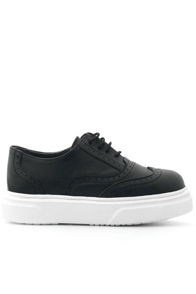 Rakerplus Hakiki Deri Siyah Hafif Taban Çocuk Oxford Klasik Ayakkabı