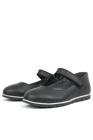 Rakerplus Hakiki Deri Siyah Kız Çocuk Babet