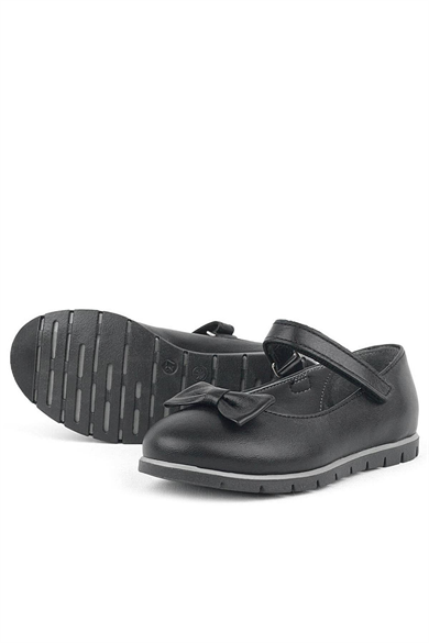 Rakerplus Hakiki Deri Siyah Kız Çocuk Babet