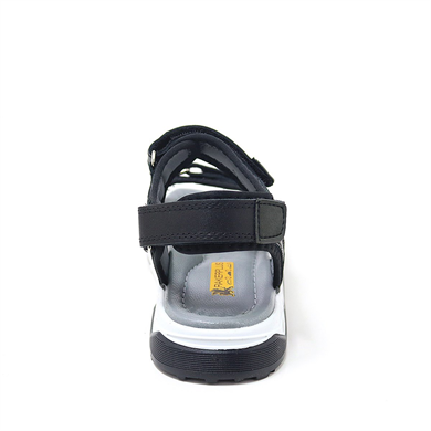 Rakerplus Hakiki Deri Siyah Konfor Tabanlı Cırtlı Çocuk Sandalet