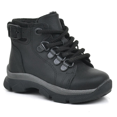 Rakerplus Hakiki Deri Siyah Kürklü Bebek Bot Ayakkabı